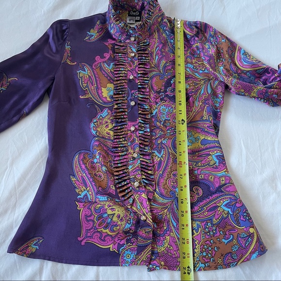 *SOLD* Dolce & Gabbana Silk Paisley Top Sz 42 - Picture 12 of 16